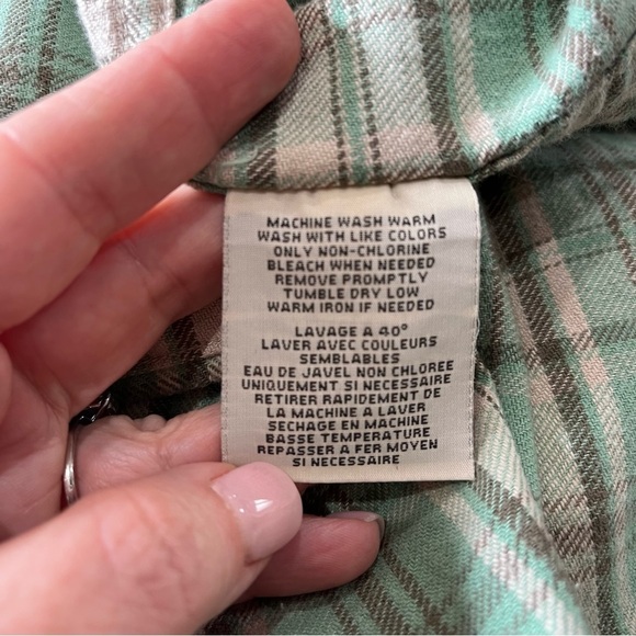 Denim & Supply Ralph Lauren Shirt Button Up Women’s Large Green Plaid Flannel - Picture 6 of 7